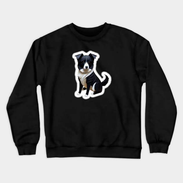 Border Collie Origami Crewneck Sweatshirt by PureJoyCraft